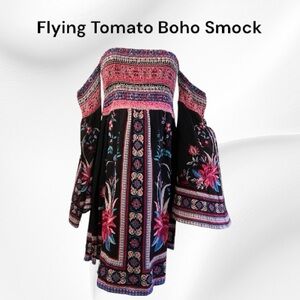 Flying Tomato Off the Shoulder Smock Sheath Dress Size Medium